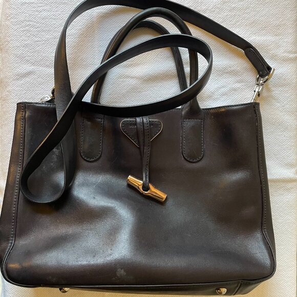 Longchamp Le Roseau Tote Leather Shoulder Bag - Picture 2 of 11